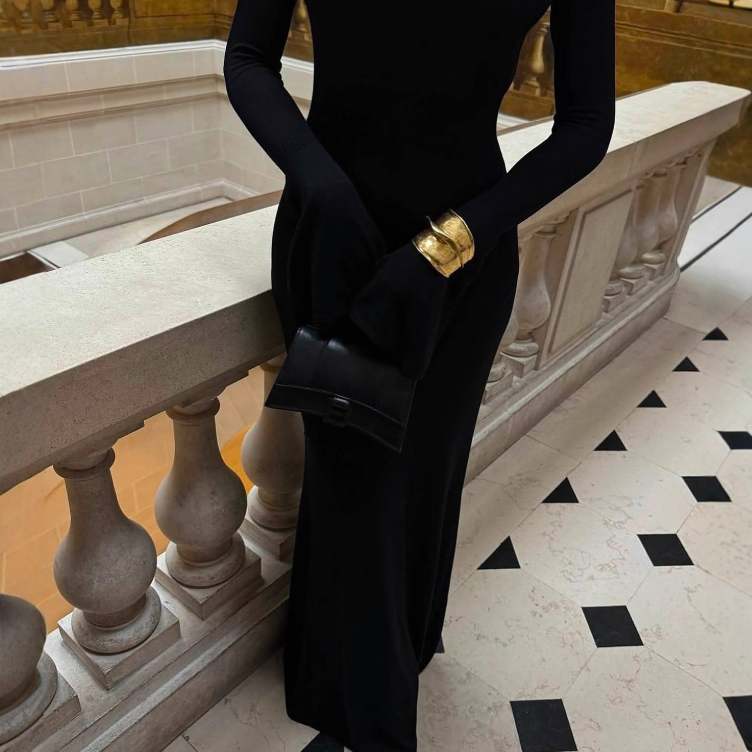 B94New fashion knitted hip skirt slim backless sexy hot girl European and American dress