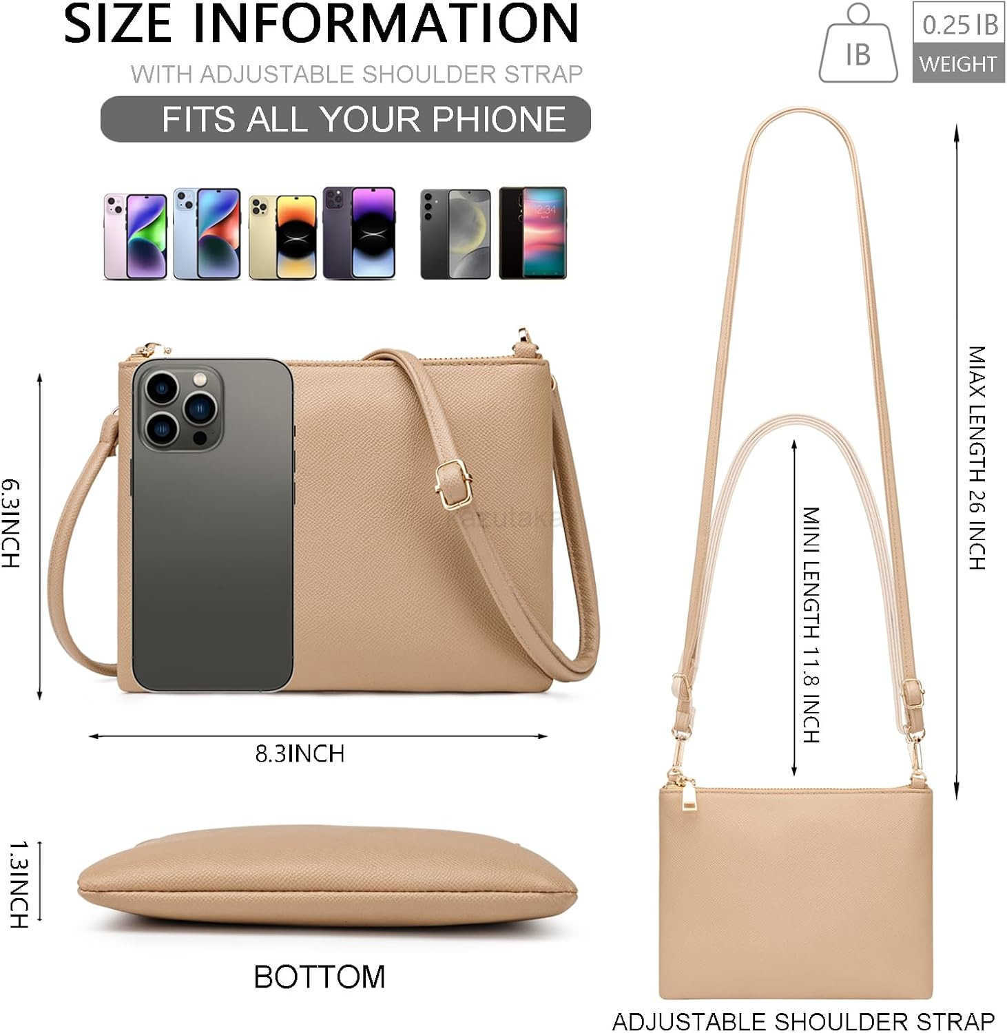 Small Crossbody Bags for Women Trendy Clutch Purse PU Leather Shoulder Bags with Adjustable Strap Z250910