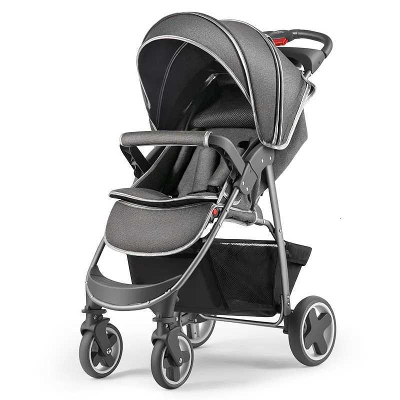 Portable Folding Four Wheels Stroller Baby High View Carriers and Strollers Sit or Lie Down Shock Absorption Baby Pram W250910