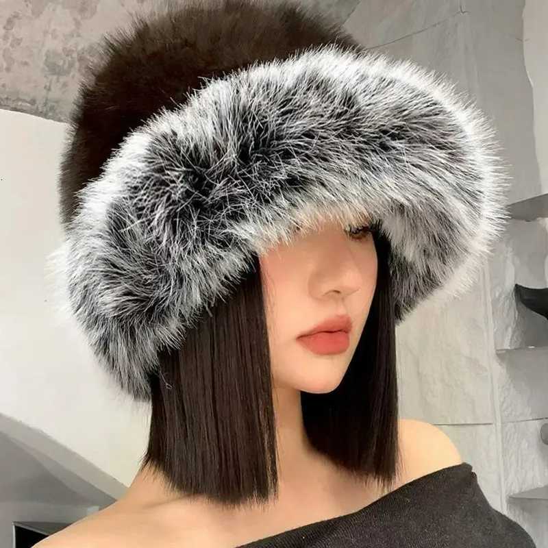 Mongolian Hat Winter Plush Faux Fur Ear Fl Hat Plush Warm Thermal Ear Protection for Women Men Cold Weather Winter Couple CsXJ250910