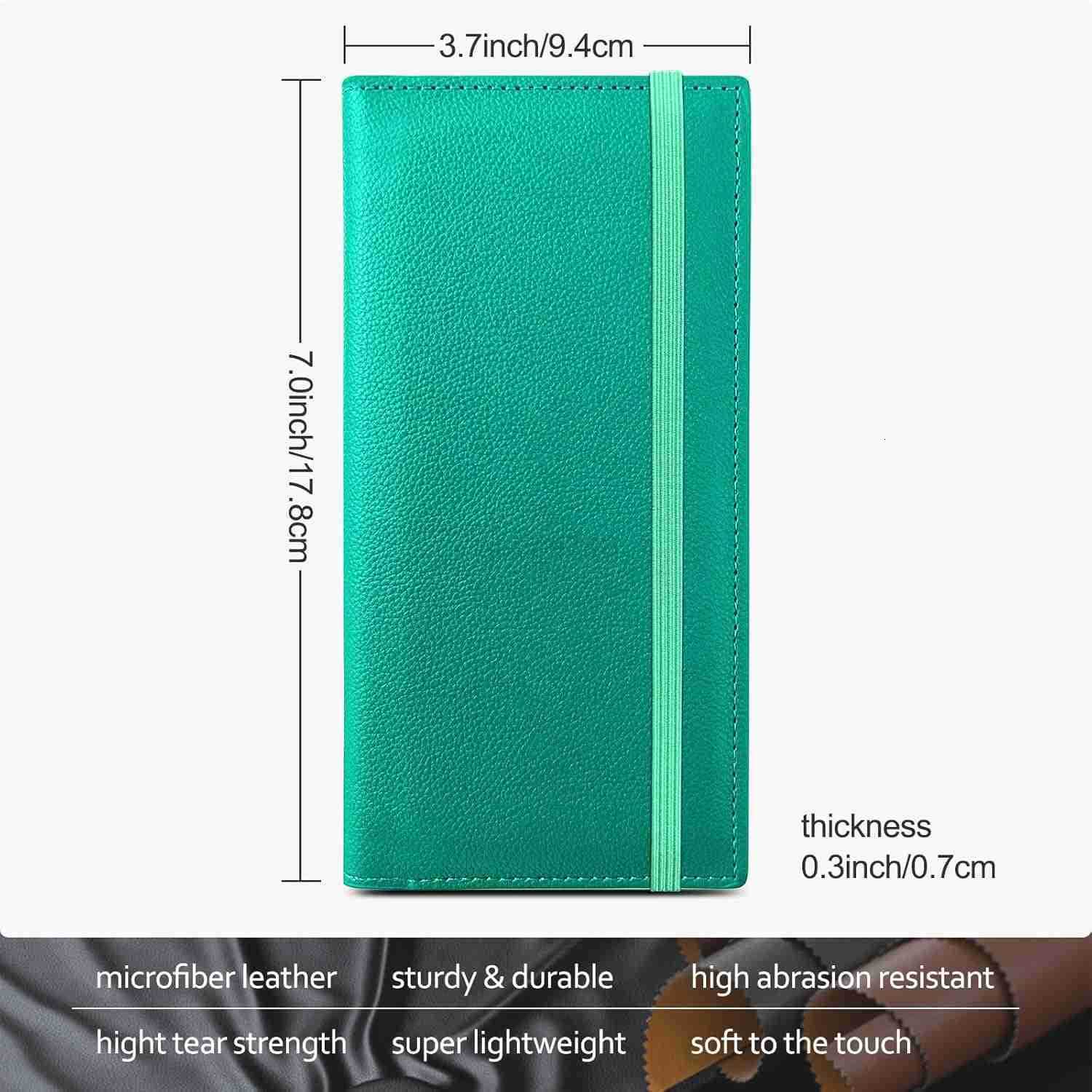 Leather Checkbook Cover for Top Side Tear Registers Duplicate Checks with Plastic Insert Flap Pen Holder Slim Wallet Card Holder for Men WomenZ250910