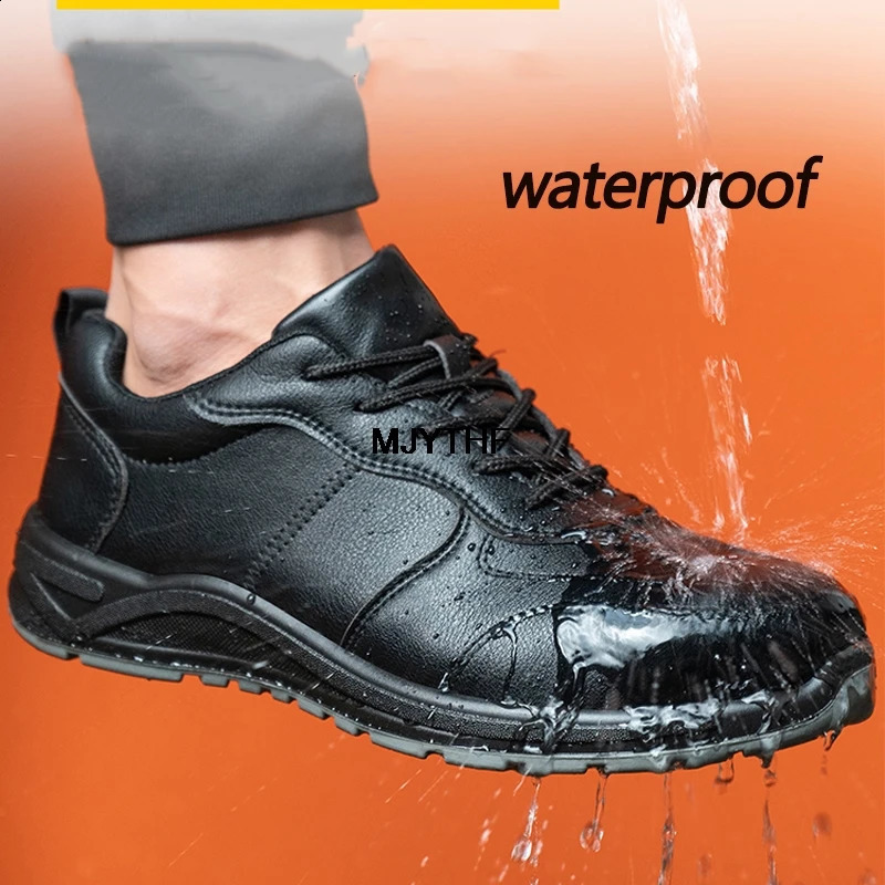 Male Steel Toe Cap Safety Shoes Waterproof Work Indestructible Sneakers Men Antipuncture Security Footwear 250909