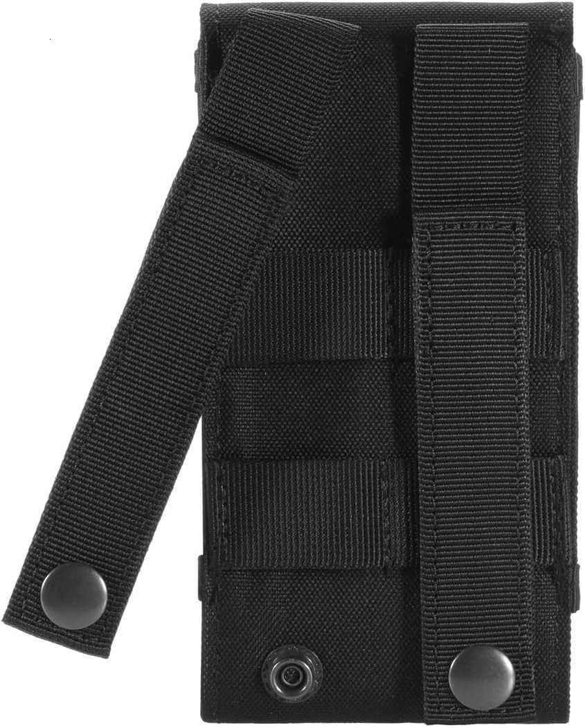 Black Army Camo Molle Bag for Mobile Phone Belt Pouch Holster Cover Case for iPhone 16 Pro MaxiPhone 15 Pro MaxiPhone 14 13 12 Pro MaxiPhone 16 15 14 