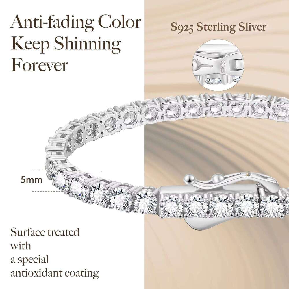 Wholesale 2MM 3MM 4MM 5MM VVS Moissanite Hand Chain Sterling Sier Men Women White Gold Iced Out Dia Tennis Bracelet