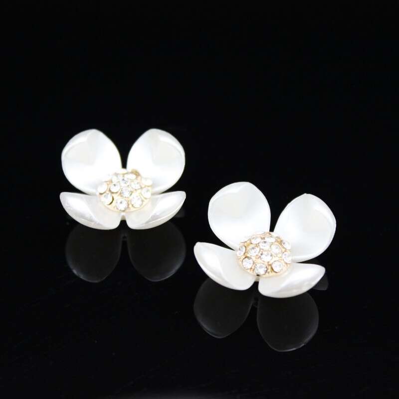 Lanjia- Korean Version Pearl Hair DIY Jewelry Tray Buckle Full Rhinestone Flower Heart Imitation Shell Handmade Round Fan Hairpin Accessories 07Af8