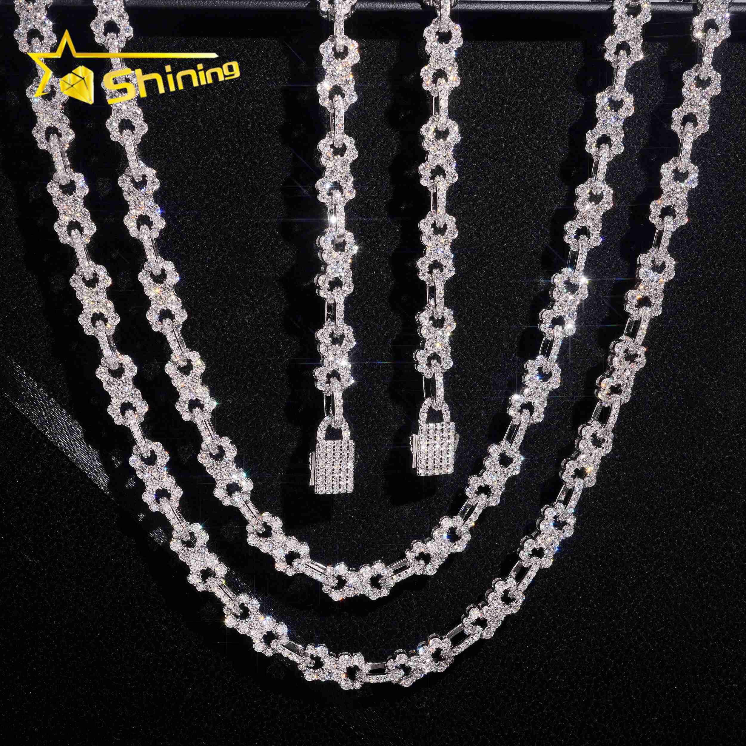 Infinity Design Moissanite Necklace Luxury Fine Jewelry Gold Plated 925 Sterling Silver Pass DiamondTest Moissanite Small Chains