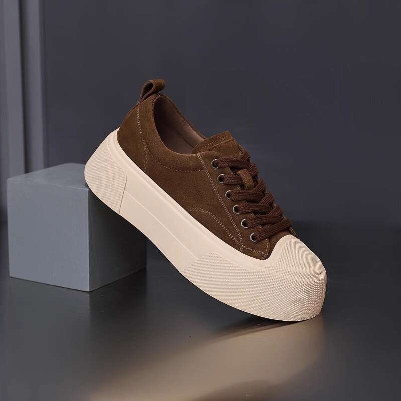 Women's Sneakers 2025 Spring and Autumn New Versatile Niche Platform Height Increasing Thick Sole Casual Sports Single Shoes