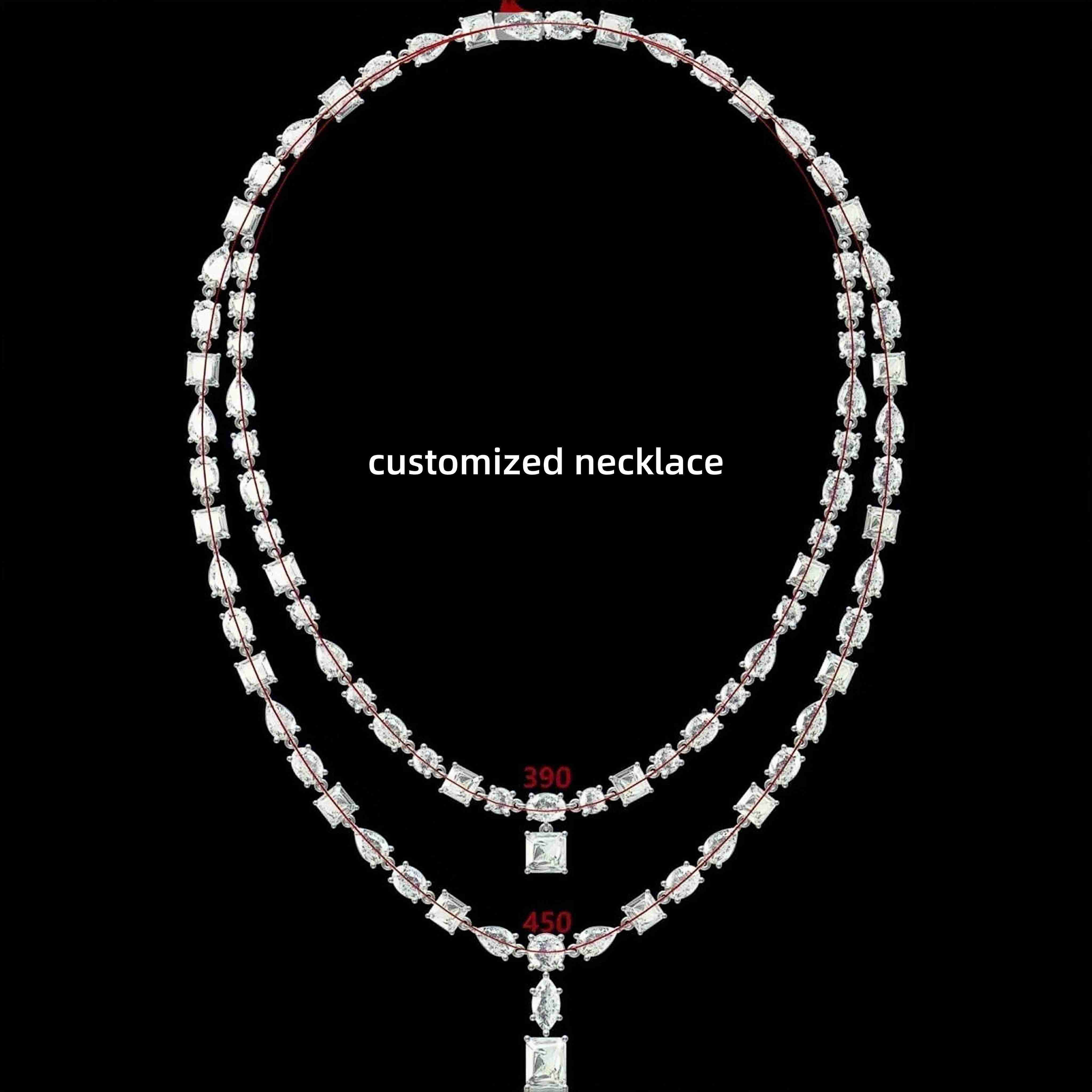 Custom Marquise Cut Vvs D Color Moissanite Necklace High Quality White Gold 925 Sterling Silver Jewelry Fine Unisex Jewelry