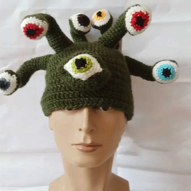 2024 Handknitted Octopus Eye Hats FallWinter Halloween Tentacle Hats Mens and Womens Monster HatsXJ250910