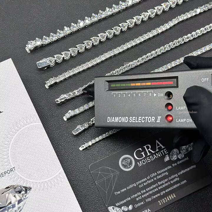 Hip Hop Tennis Chain 2mm 3mm 4mm 5mm 6.5mm S Sterling Sier Vvs Moissanite Necklace