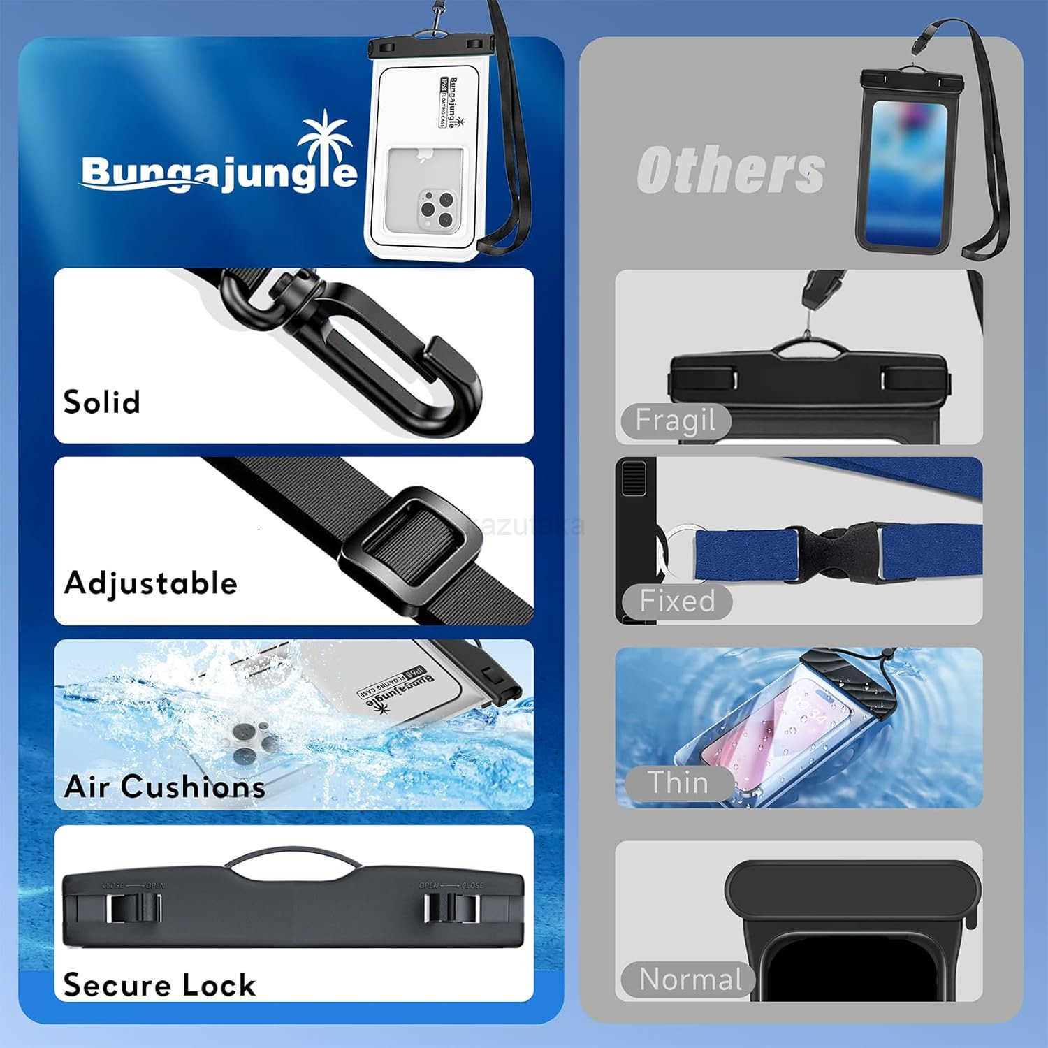 Waterproof Phone Pouch 2 Pack IP68 Floating Waterproof Phone Case Dry Bag Beach Cruise Essentials 2025 with Adjustable Lanyard for iPhone 16 Pro Max 1