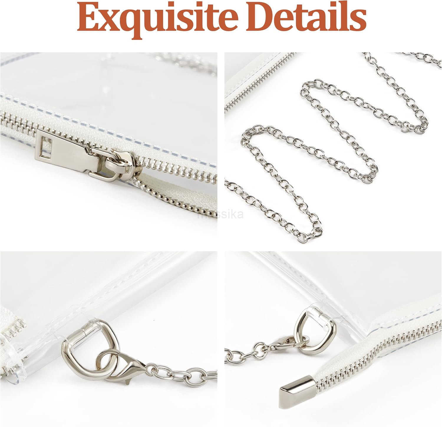 Clear Bag Stadium Approved Suit for Quick Security Check Small Transparent Purse for Women M250910