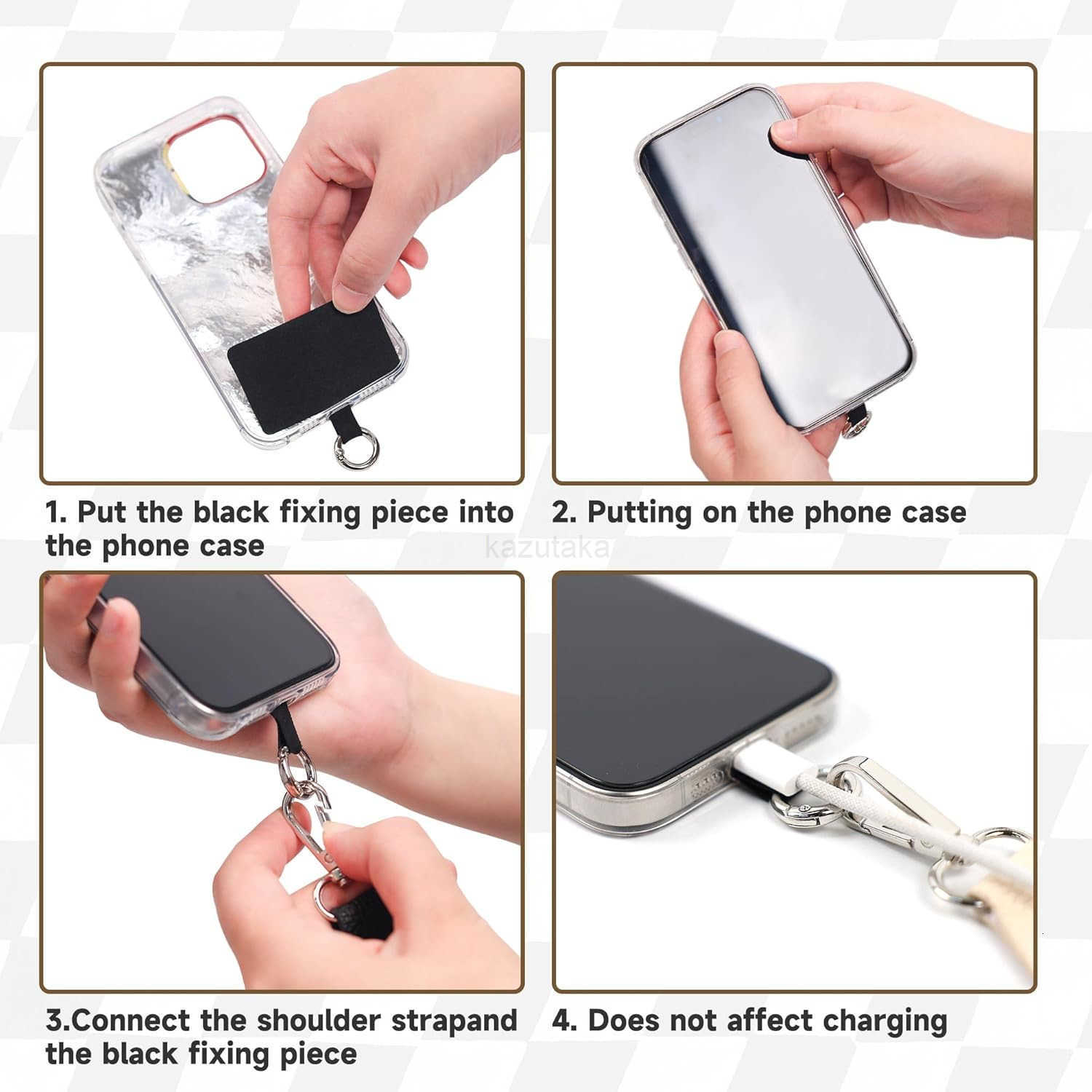 Phone Lanyard Crossbody Wrist Strap Adjustable Clip and Go Strap for Phone with Wallet Crossbody Z250910