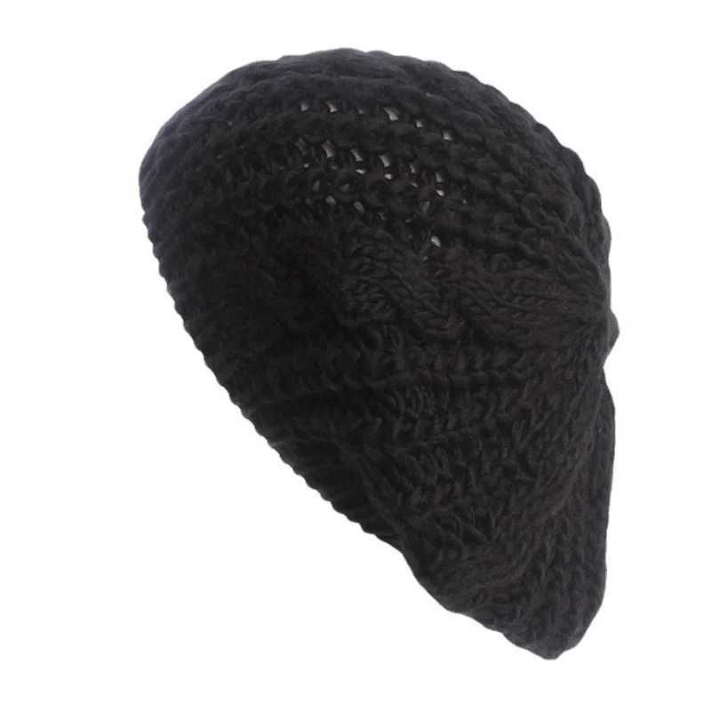 Winter Knitted Beanie Hat For Wen Lady s Twist knitting Beret Winter Solid Sklies Beanies G250910