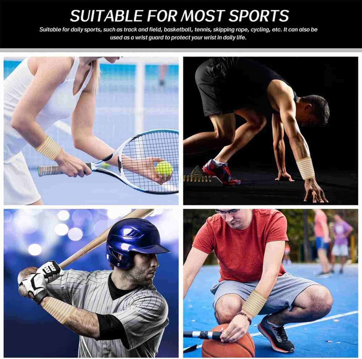 Wrist Support Brace 2 Pairs Adjustable Compression Wrist Wraps Wristbands for Carpal Tunnel Arthritis Tendonitis Weightlifting Tennis Basketball W2509