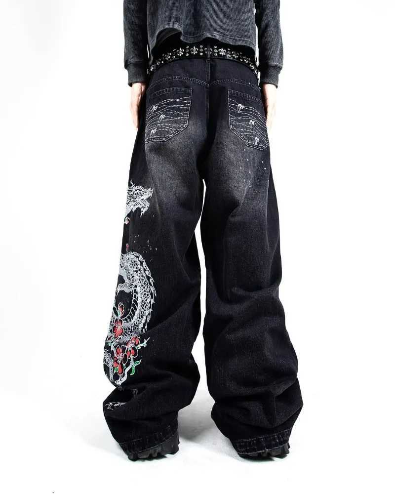 American Gothpunk Harajuku Fashion Oversized Washing Jeans Men Y2K Hiphop High Street Rock Vintage Loose Wideleg Pants Women Z250910