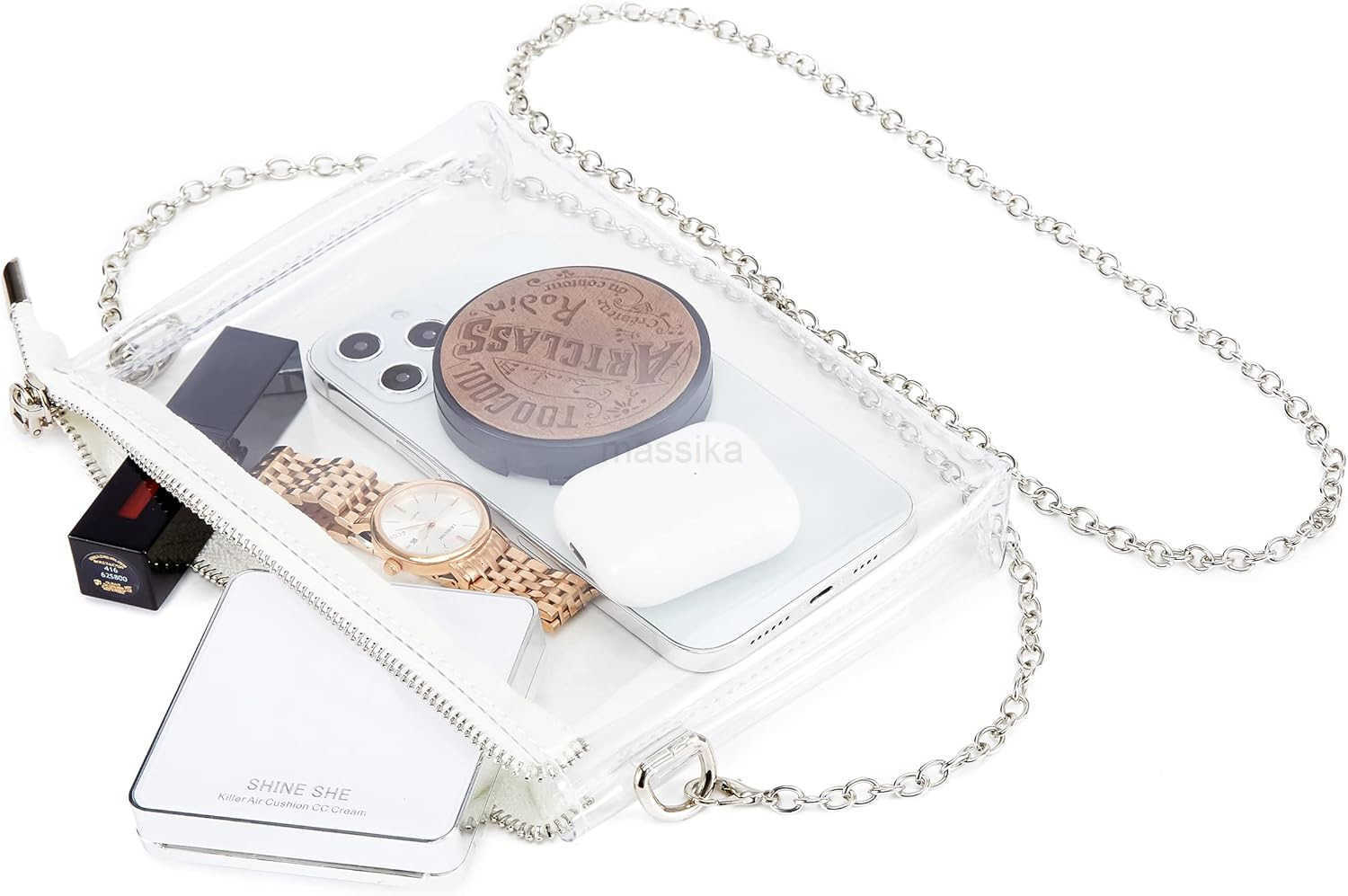 Clear Bag Stadium Approved Suit for Quick Security Check Small Transparent Purse for Women M250910