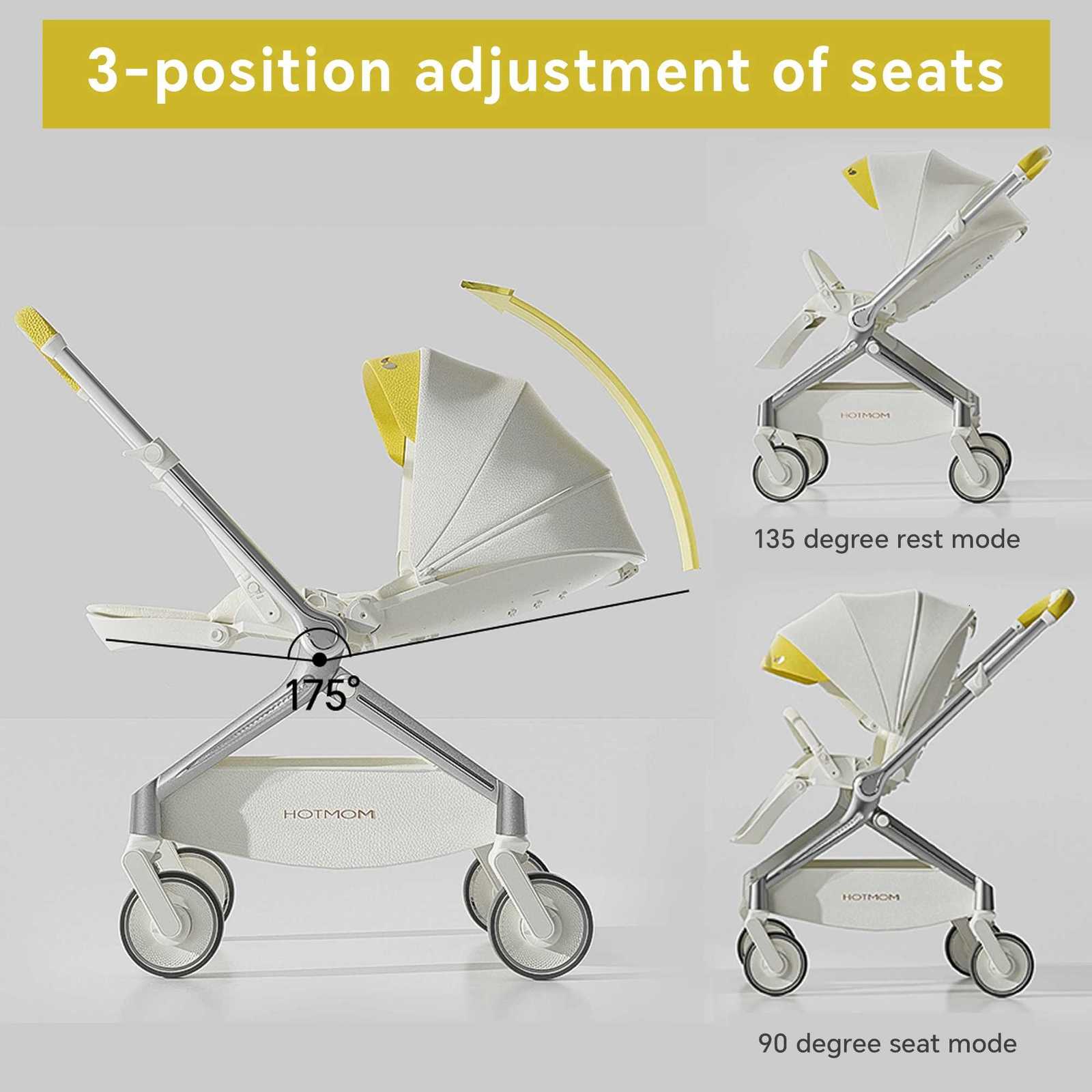 Hot Mom Evolutive Light StrollerExtra Wide SeatsReclinable BackReversibleLarge WheelsMagnesium Alloy Frame F39 W250910
