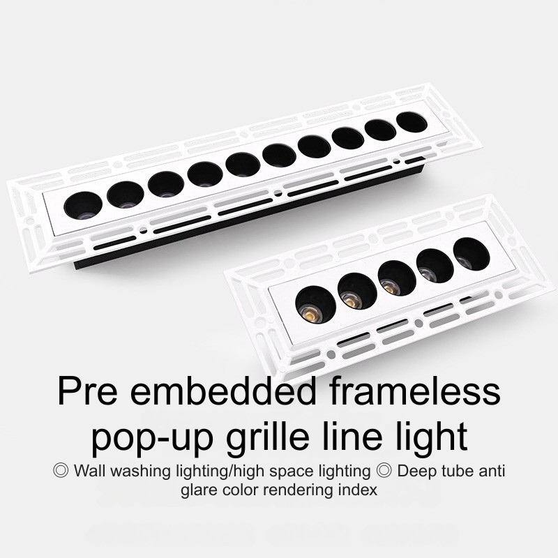 Smart Pre-Embedded Borderless Grille LED Light - Recessed Linear Strip | Living Room No Main Light - -WLY