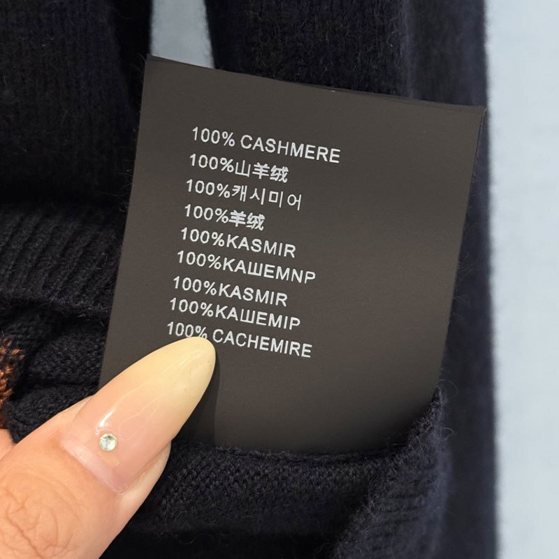 Women's Cashmere Knit Cardigan Luxury Y2K Designer Elegant Round Neck Single Breasted Long Sleeve Sweater Classic Letter Embroidery Design Early 