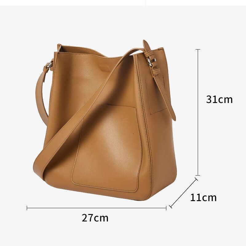 Luxury bag New Genuine Leather Casual Shoulder Crossbody Women s Bucket Niche Design Commuting Tote Bag
