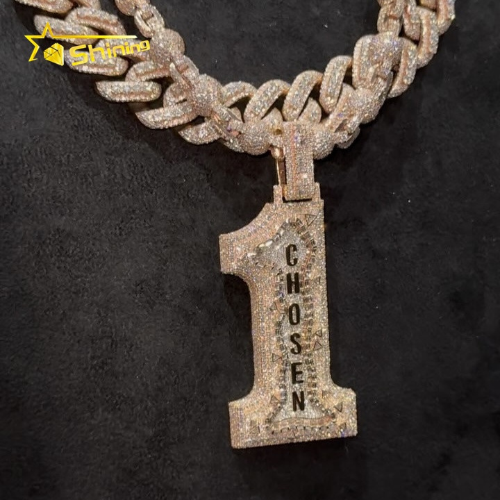 2 Tall Custom Made 10k Solid Rose Gold VVS1 Lab Grown Diamond CVD Custom Made Number Pendant