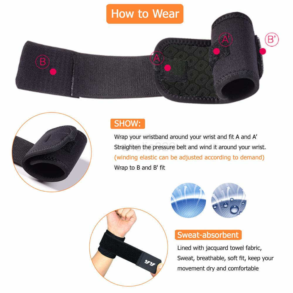 Wrist Brace for Ganglion Cyst Arthritis Carpal Tunnel Breathable SportFitness Wrist Support for Left and Right Hand Man and WomanBlack W250910