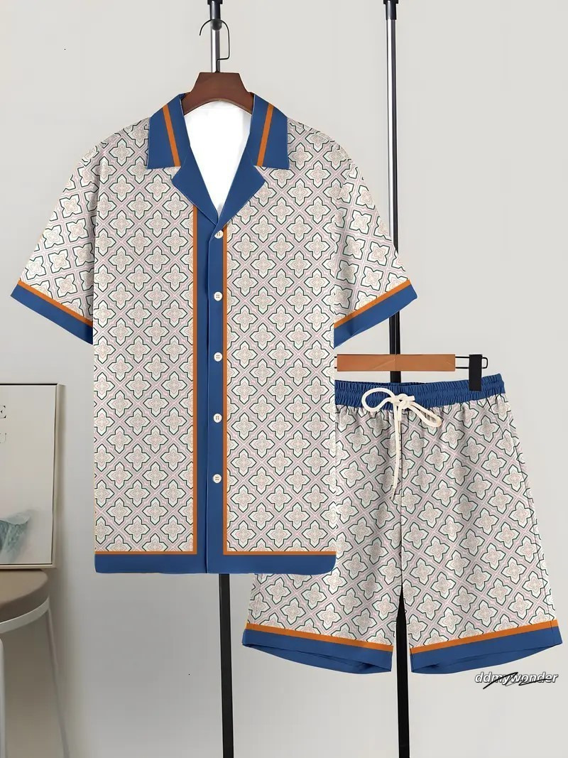Hawaiian Shirt American Pattern Mens Independence Day Set Suitable For Summer Parties 3D Digital Print 250710 ddmywonder ddmywonder