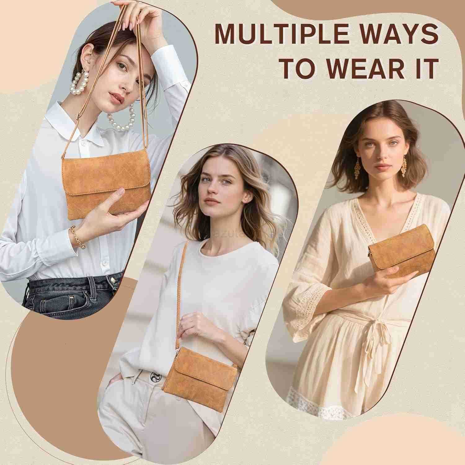 Small Crossbody Bags for Women Suede Leather Cell Phone Purse with Adjustable Shoulder Strap Small Phone Bag with Dubble Zipper Magnetic Closure Vinta