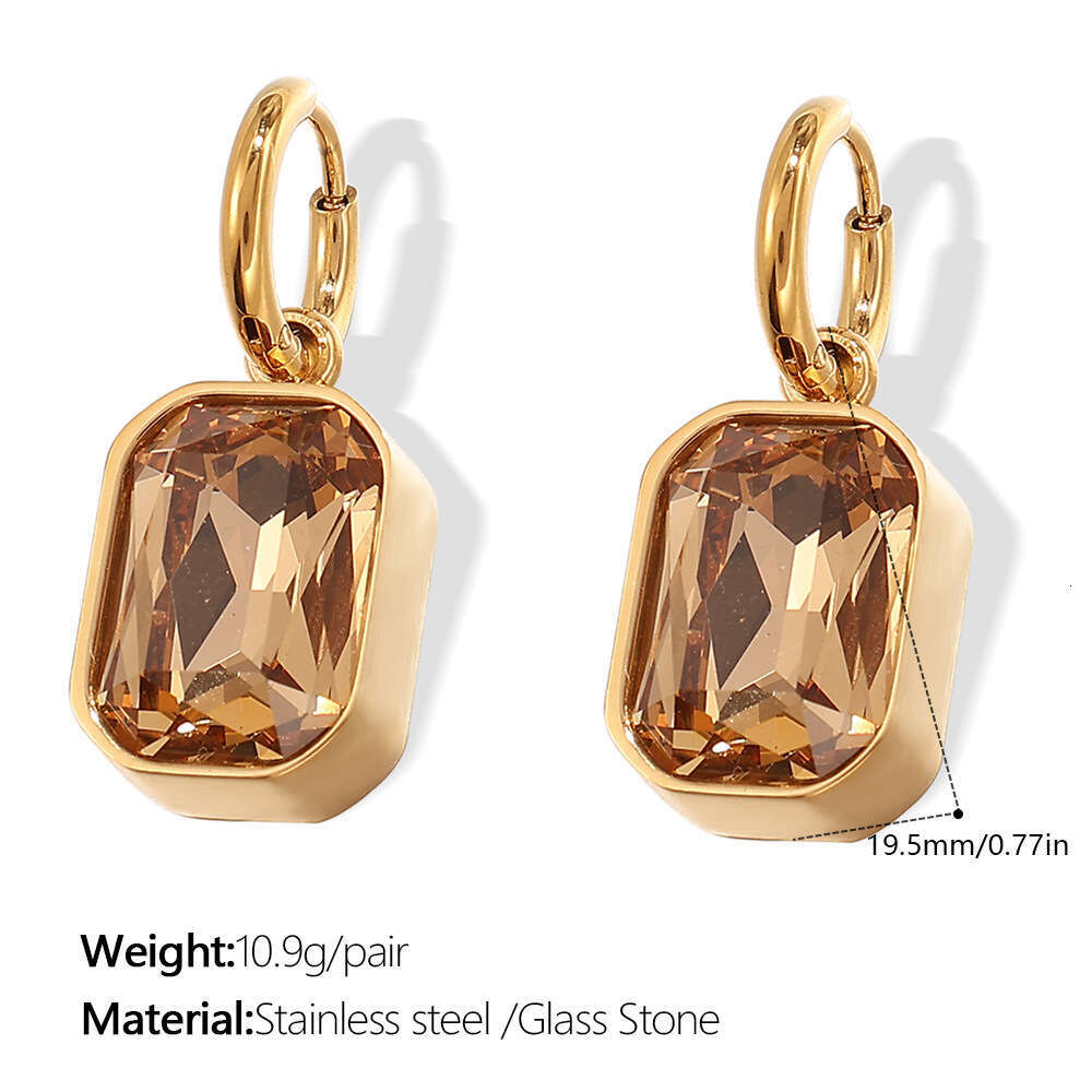 Advanced Geometric Shape Personality Three-Dimensional Titanium Steel for Women Exquisite Versatile Gold-Plated Earrings Necklace Set