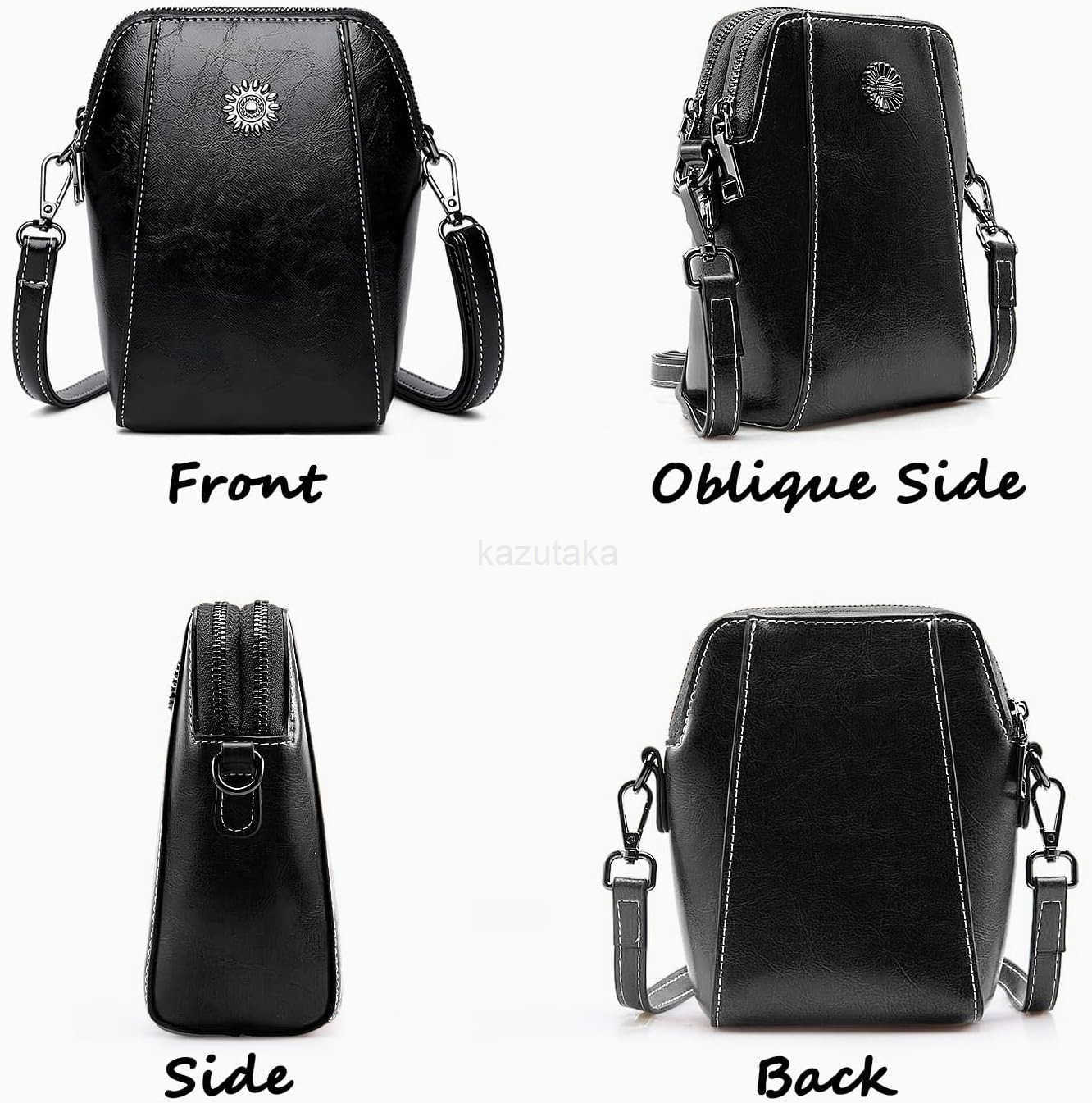 Retro Messenger Bag Leather Vertical Mini Mobile Phone Bag Ladies Versatile Shoulder And Messenger Bag Black Z250910