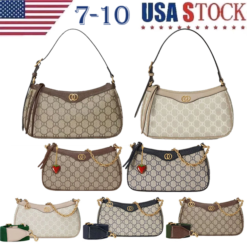 Designer bag shoulder bag fashionable women's luxury handbag high-quality leather chain armpit bag Ophidia bag wide shoulder strap crossbody bag luxury phone bag 12A