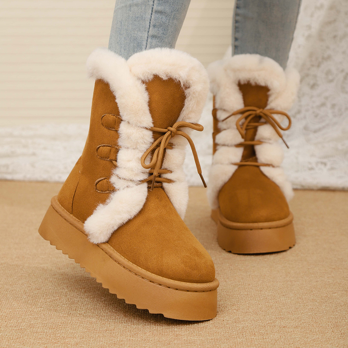 Free shipping Designer Boots Autumn winter snow boots for women thickened thick soled height increasing cotton shoes warm cotton boots comfortable kee