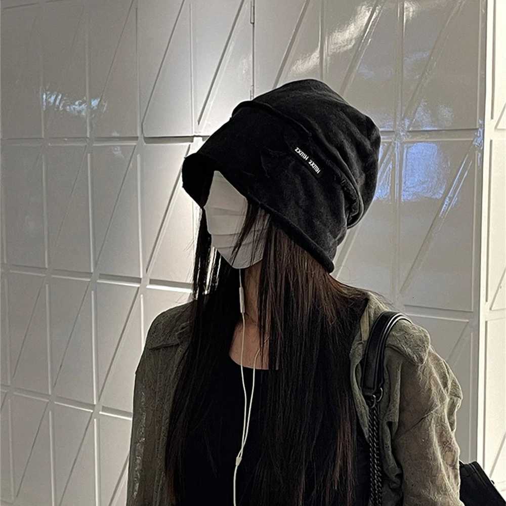 Unisex Fashion Beanies Skullies Big Head Circle Vintage Washed Bowler Hat Solid Color Cotton Elastic Bonnet Hat Hip Hop BeanieXJ250910