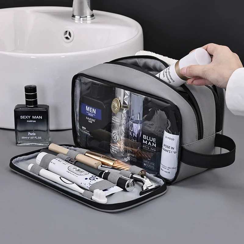 2025 mens toiletry bag travel portable threelayer storage bag dry and wet separation large capacity cosmetic bagXJ250910