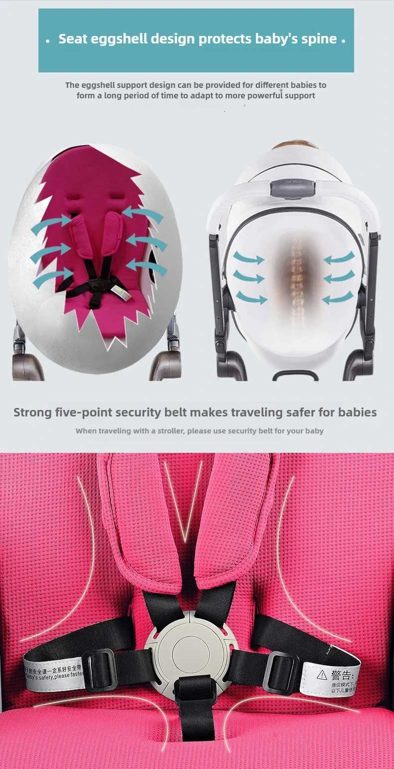 Hotmom stroller High landscape can sit and lie down Folding lightweight British twoway baby stroller Adapt to 04 years old W250910