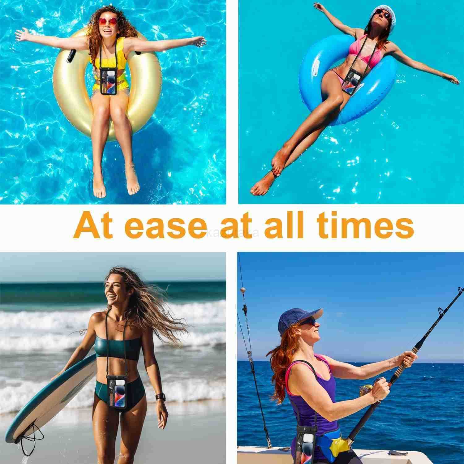 Extra Large Waterproof Phone Pouch Bag Case for S25 Ultra S24 Plus S23 Note 20 A36 A35 A16 A15 iPhone 16E 16 Pro Max Up to 10 2Pack IPX8 Vacation Cell