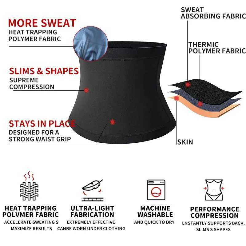 Mens Abdomen Reducer Sauna Body Shaper Fitness Sweat Trimmer Belt Waist Belly Slimming Shapewear Waist Corset We W250910