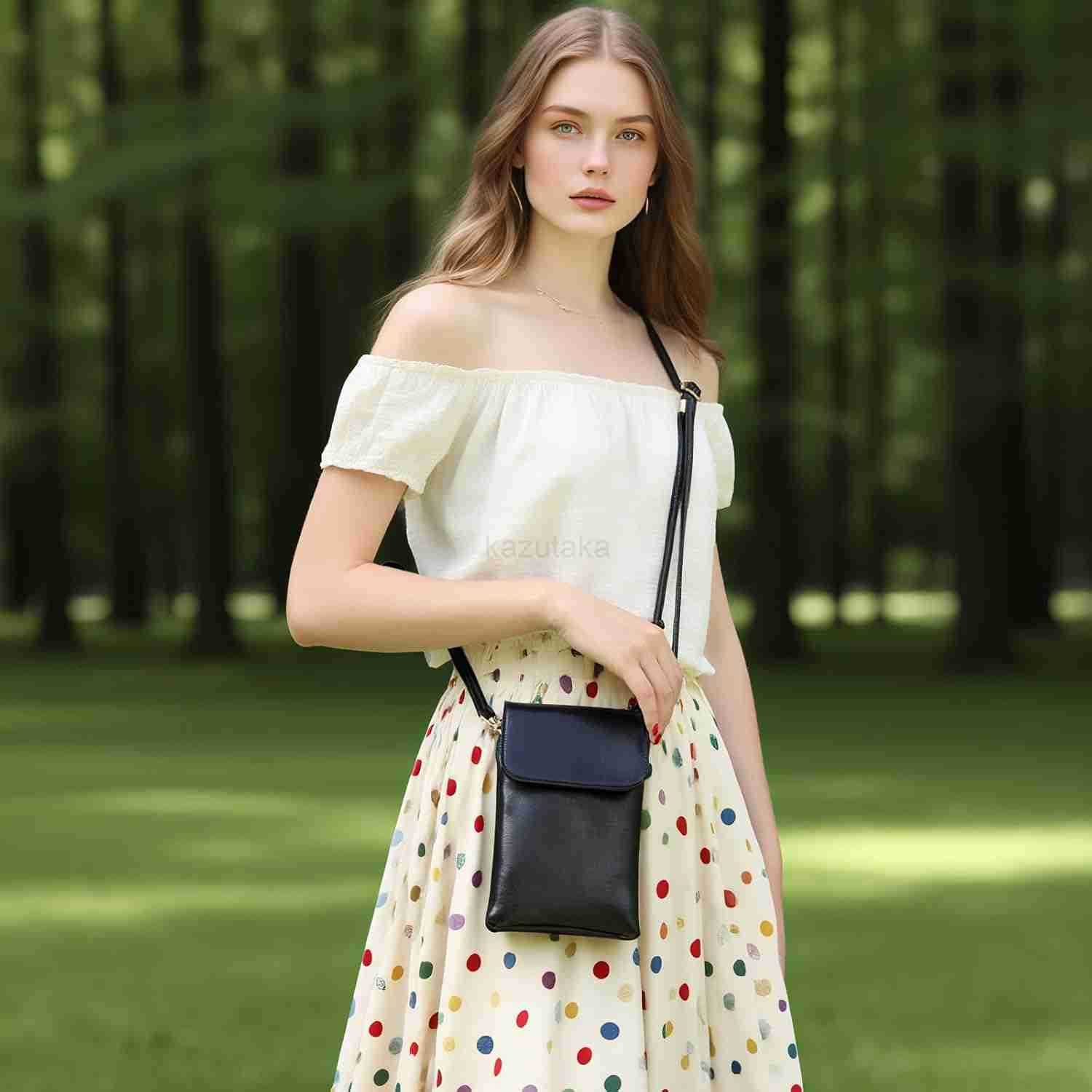 Small Crossbody Bags for Women PU Leather Mini Phone Purse Cossbody Purse Lightweight Black Cell Phone Wallet Pouch Z250910