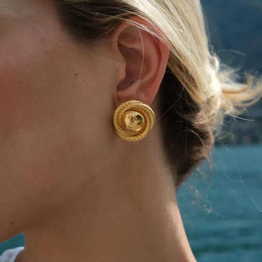 Gold-Plated Copper Hot-Selling Fashion Metal Style Geometric Irregular Earrings Unique Niche Ear Jewelry