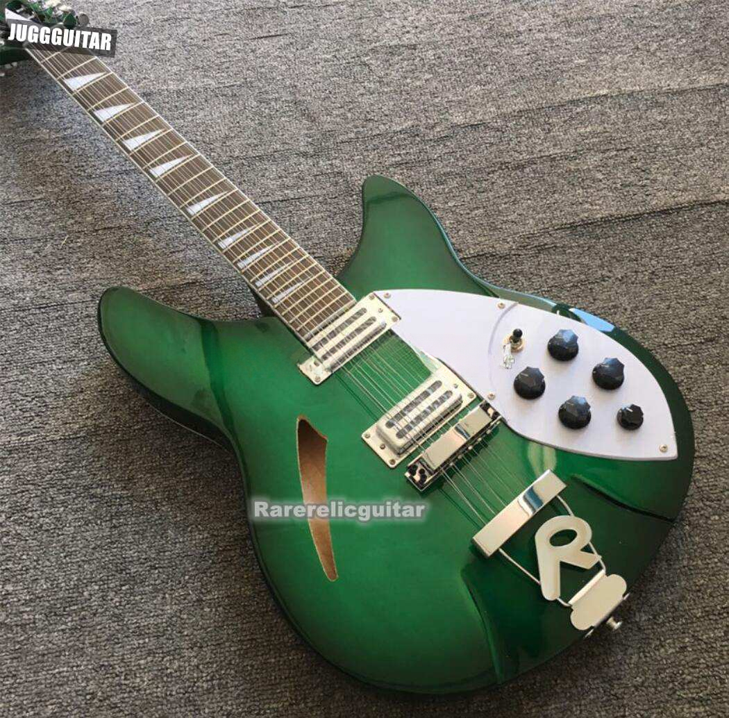 360 12-String Semi-Hollow Electric Guitar in Green Finish with Rosewood Fingerboard