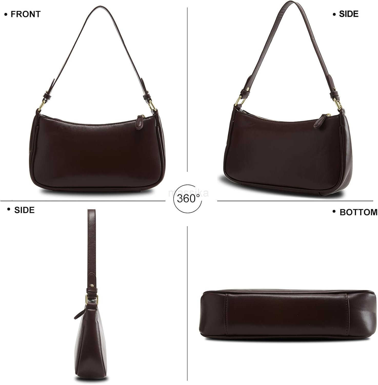 Shoulder Bag for Women Trendy Tote Handbag Purse Vegan Leather Clutch Handbag with 2 Removable Straps M250910