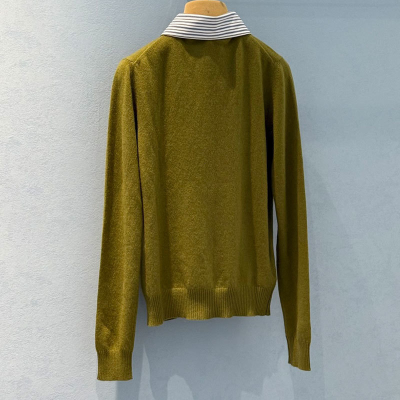 Lady Wool Blend Jacquard Letter Lapel Neck Cardigan Luxury Y2K Designer Oversized Casual Elegant Retro Olive Green Long Sleeve Sweater Slim Fit Clothi