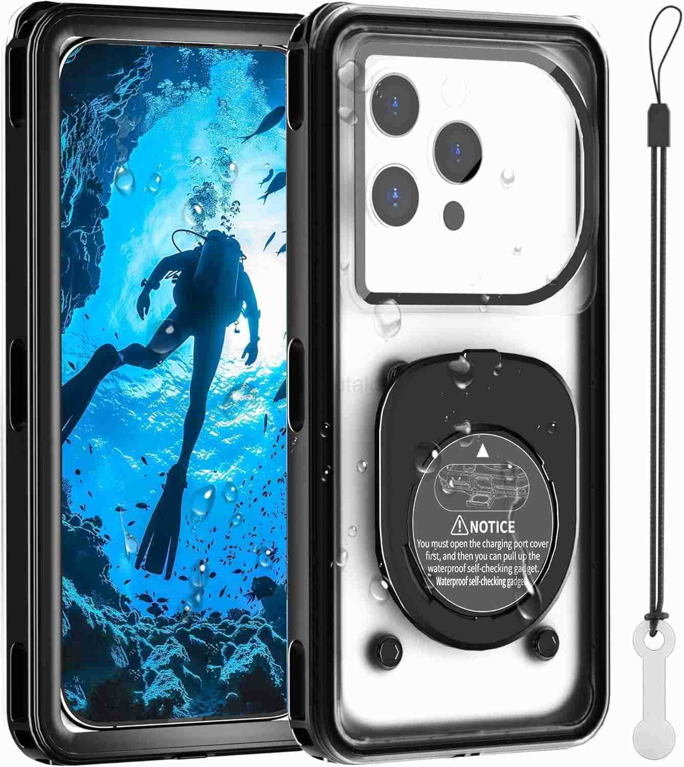 Waterproof Phone Case Underwater Phone Case for Snorkeling Universal IPX8 Diving Case with Lanyard Up to 69 for Phone 1615141312 Pro Max S25S24S23S22G