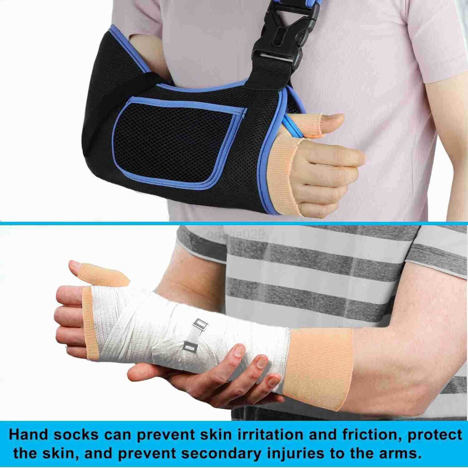 Socks for Splint Pack of 6 Wrist and Thumb Spica Wrap Liner for Women MenArm Cast Cover Stockinette Sleeve for Under Brace Skin friendly protective co