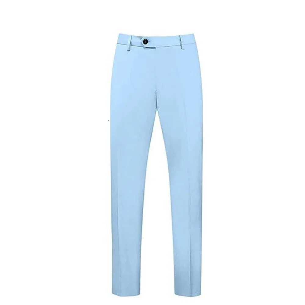 Double Breasted Men Suits Peak Lapel Sky Blue Flat Front Regular Length 2 Piece Jacket Pants Set Prom Party Costume Homme Blazer W250910