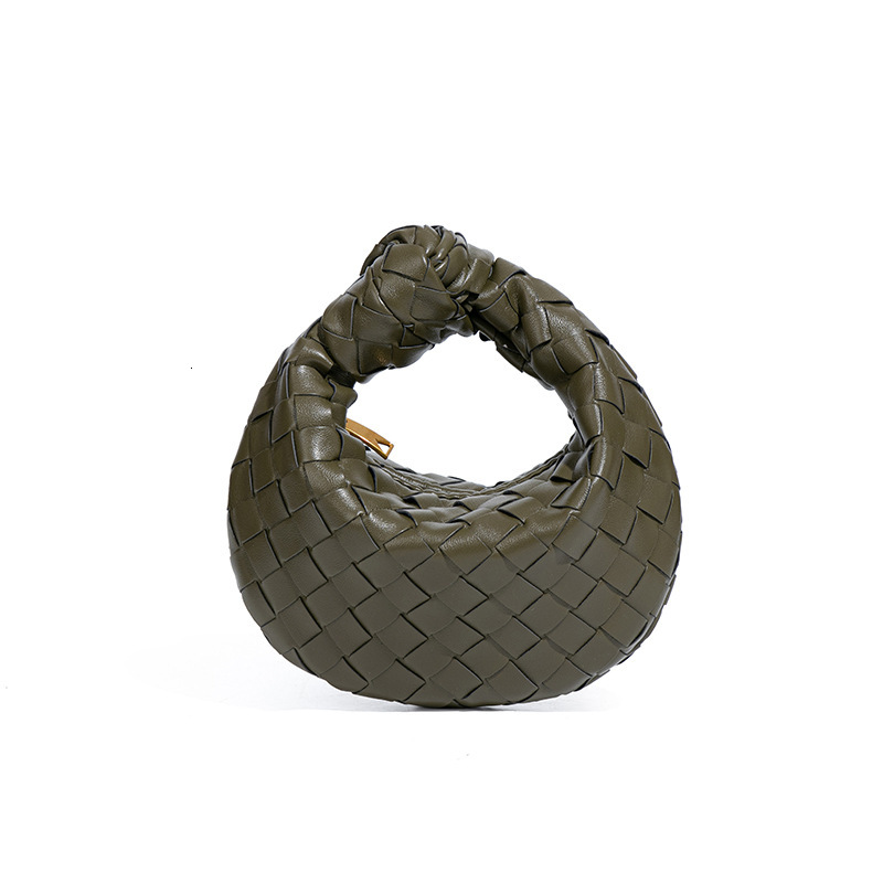 Woven Bag for Women, High-End Mini Handbag, Knotted Horn Bag, Handmade Plaid Handbag