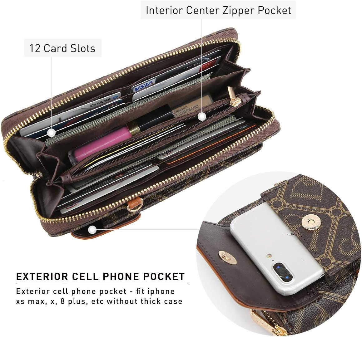 Crossbody Bag Phone Purse Handbag for Women Shoulder Bag Wristlet Wallet with Multi PocketsW250909