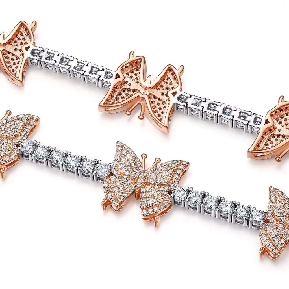 Zanlong 15232 butterfly Wholesale Friendship Tennis Dia Super White Moissanite Cuban Bracelet
