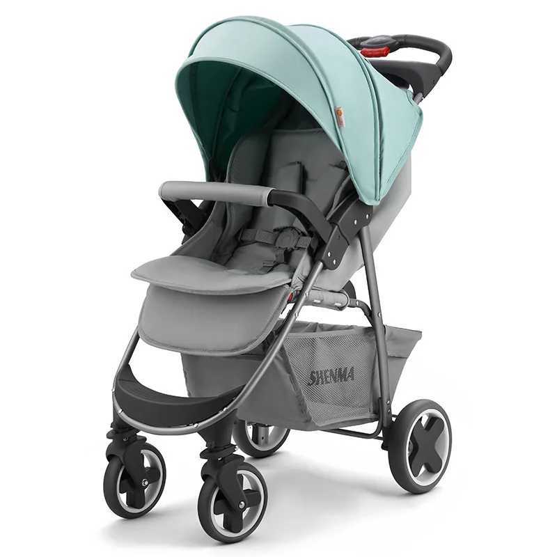 Portable Folding Four Wheels Stroller Baby High View Carriers and Strollers Sit or Lie Down Shock Absorption Baby Pram W250910